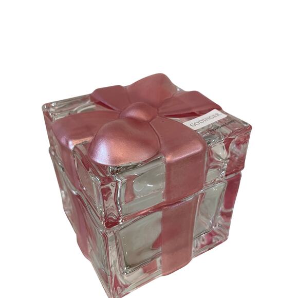Godinger Crystal Gift Box with Pink Bow Christmas Present Trinket Box - Picture 7 of 16